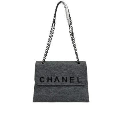 Chanel | Shoulder Bag In A Felted Material With A Black Logo.